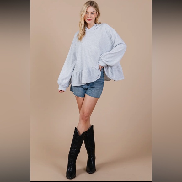 20 Fabulous Solid Tiered Babydoll Fit Hoodie - Picture 5 of 5